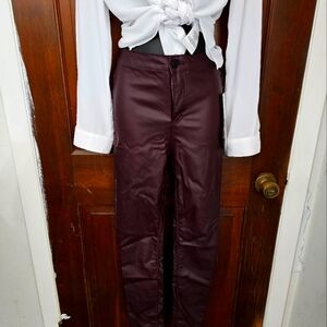Merlot leather like pants